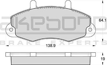 Akebono AN-4776KE - Комплект спирачно феродо, дискови спирачки vvparts.bg