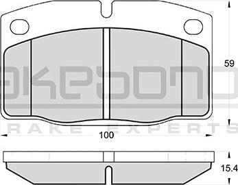 Akebono AN-4773K - Комплект спирачно феродо, дискови спирачки vvparts.bg