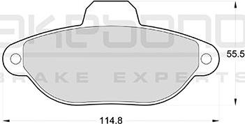 Akebono AN-4777K - Комплект спирачно феродо, дискови спирачки vvparts.bg