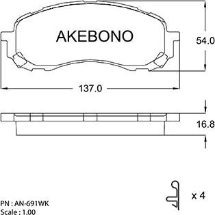 BOSCH 0 986 AB2 166 - Комплект спирачно феродо, дискови спирачки vvparts.bg