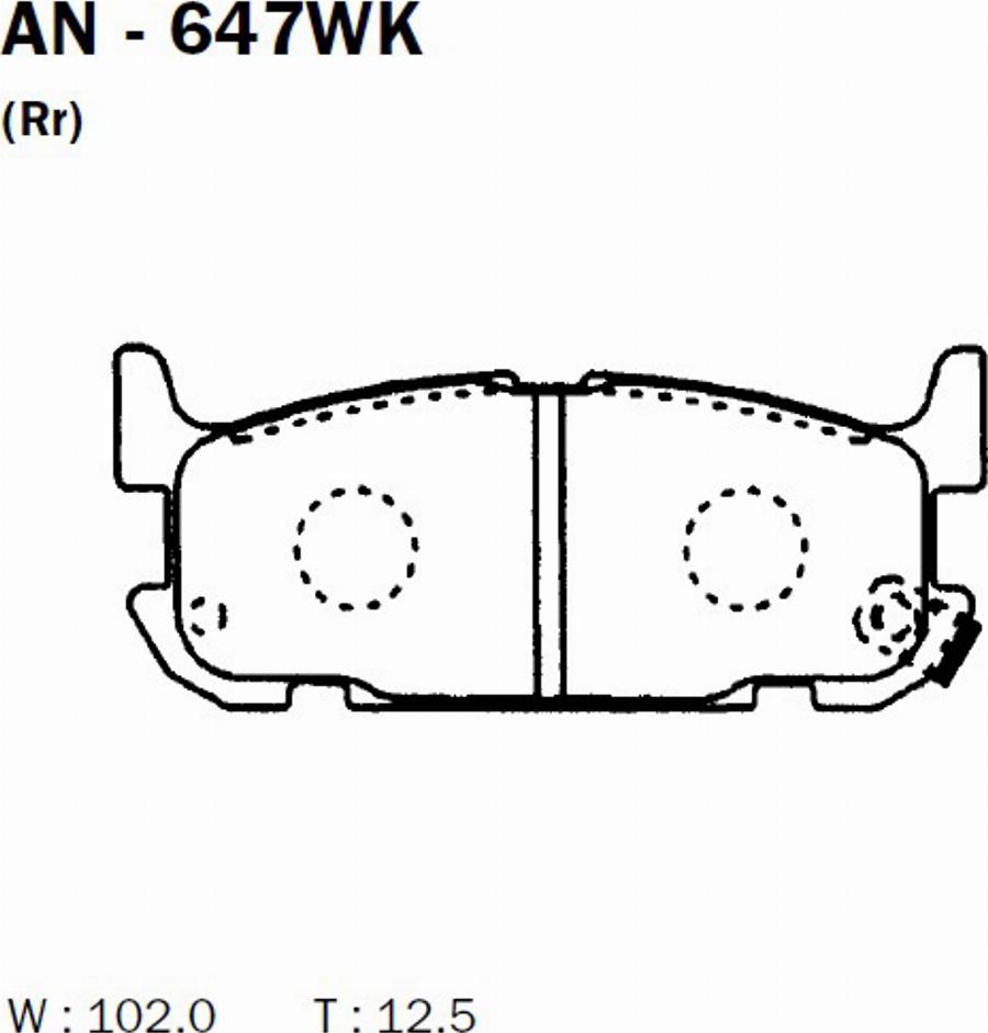 Akebono AN-647WK - Комплект спирачно феродо, дискови спирачки vvparts.bg