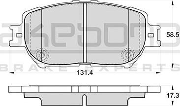 Akebono AN-671K - Комплект спирачно феродо, дискови спирачки vvparts.bg