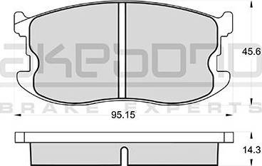 Akebono AN-093K - Комплект спирачно феродо, дискови спирачки vvparts.bg