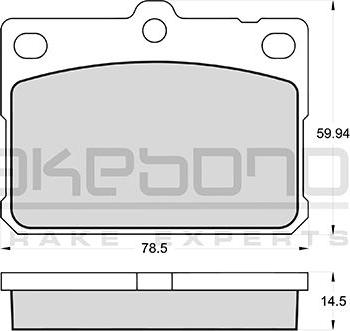 Akebono AN-038K - Комплект спирачно феродо, дискови спирачки vvparts.bg