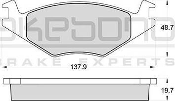 Akebono AN-143K - Комплект спирачно феродо, дискови спирачки vvparts.bg