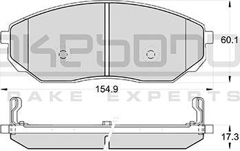 Akebono AN-8034WKE - Комплект спирачно феродо, дискови спирачки vvparts.bg