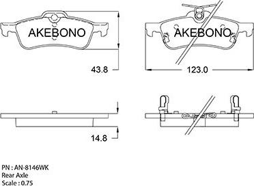 Akebono AN-8146WK - Комплект спирачно феродо, дискови спирачки vvparts.bg