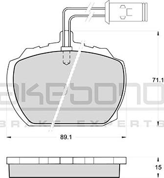 Akebono AN-3994K - Комплект спирачно феродо, дискови спирачки vvparts.bg