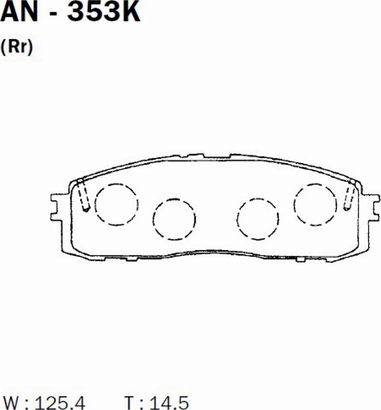 Akebono AN-353K - Комплект спирачно феродо, дискови спирачки vvparts.bg