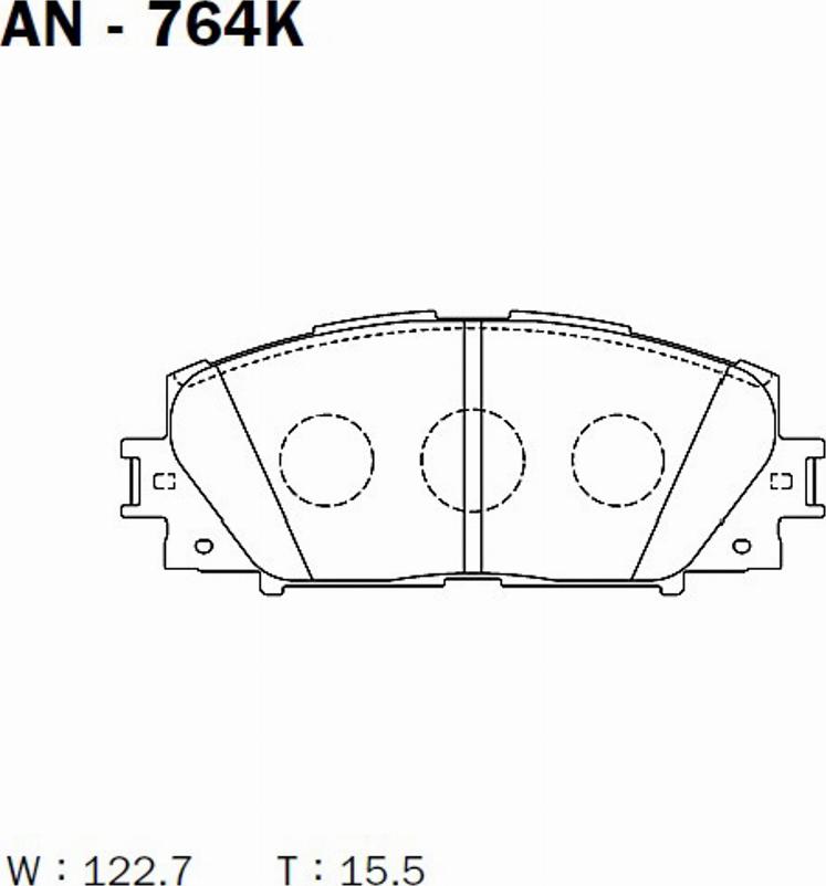 Akebono AN764K - Комплект спирачно феродо, дискови спирачки vvparts.bg