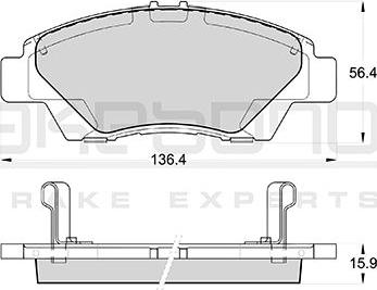 Akebono AN-763WK - Комплект спирачно феродо, дискови спирачки vvparts.bg