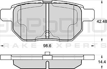 Akebono AN-716WKE - Комплект спирачно феродо, дискови спирачки vvparts.bg