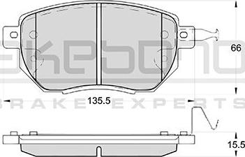 Akebono AN-711WK - Комплект спирачно феродо, дискови спирачки vvparts.bg