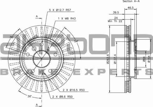 Akebono BN-0999 - Спирачен диск vvparts.bg