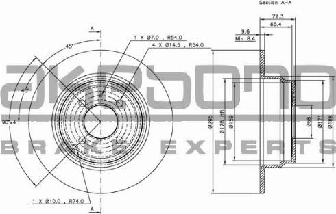 Akebono BN-0966 - Спирачен диск vvparts.bg