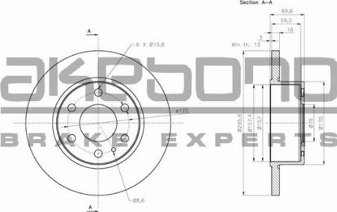 Akebono BN-0909 - Спирачен диск vvparts.bg