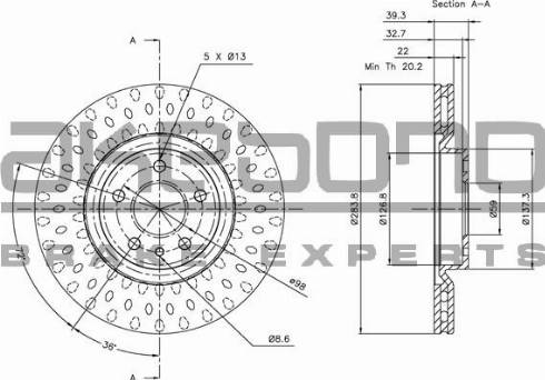 Akebono BN-0901 - Спирачен диск vvparts.bg