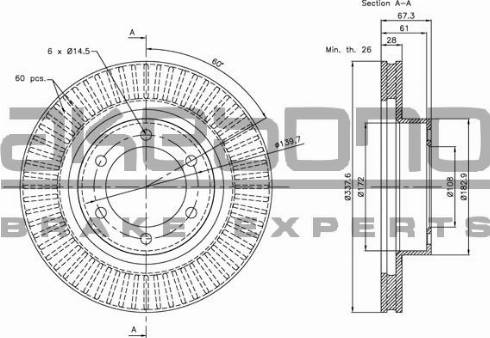 Akebono BN-0989 - Спирачен диск vvparts.bg