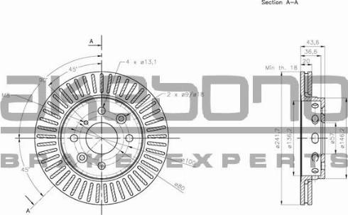 Akebono BN-0984 - Спирачен диск vvparts.bg