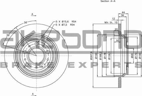 Akebono BN-0988 - Спирачен диск vvparts.bg