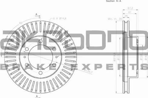 Akebono BN-0938 - Спирачен диск vvparts.bg