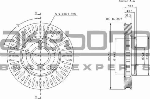 Akebono BN-0933 - Спирачен диск vvparts.bg