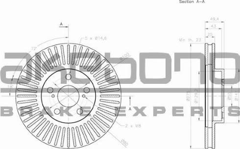 Akebono BN-0970 - Спирачен диск vvparts.bg