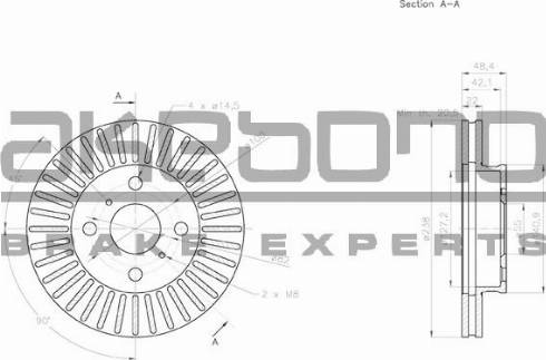 Akebono BN-0971 - Спирачен диск vvparts.bg