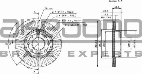 Akebono BN-0972 - Спирачен диск vvparts.bg