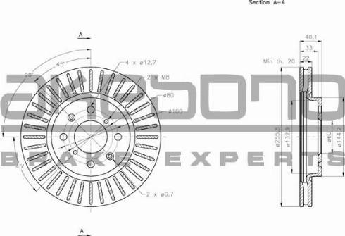 Akebono BN-0493 - Спирачен диск vvparts.bg