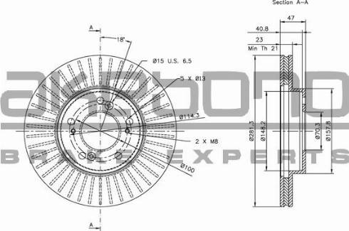 Akebono BN-0447E - Спирачен диск vvparts.bg