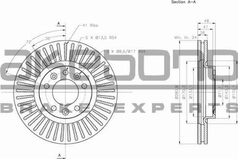 Akebono BN-0457 - Спирачен диск vvparts.bg