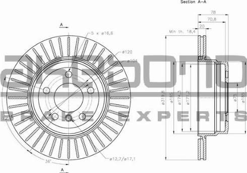 Akebono BN-0411 - Спирачен диск vvparts.bg