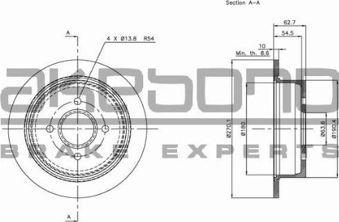 Akebono BN-0418 - Спирачен диск vvparts.bg