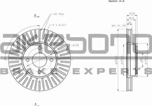 Akebono BN-0417 - Спирачен диск vvparts.bg