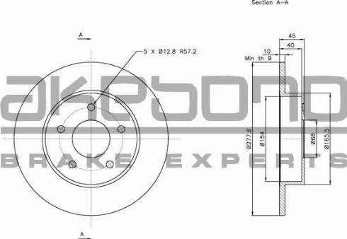 Akebono BN-0438 - Спирачен диск vvparts.bg