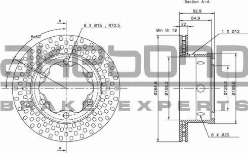 Akebono BN-0474 - Спирачен диск vvparts.bg