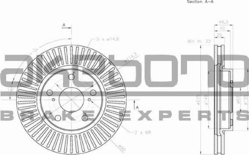 Akebono BN-0478E - Спирачен диск vvparts.bg