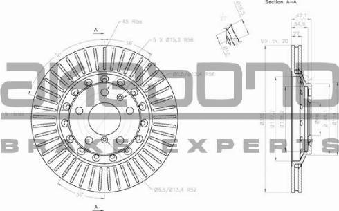 Akebono BN-0567 - Спирачен диск vvparts.bg