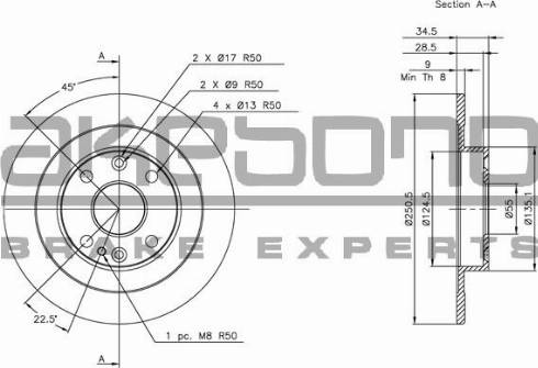 Akebono BN-0510 - Спирачен диск vvparts.bg