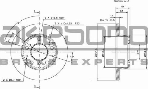 Akebono BN-0583 - Спирачен диск vvparts.bg