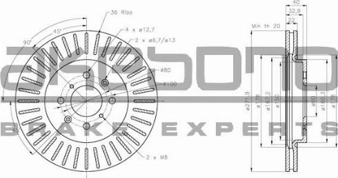 Akebono BN-0532 - Спирачен диск vvparts.bg