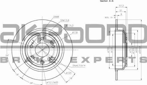 Akebono BN-0690 - Спирачен диск vvparts.bg