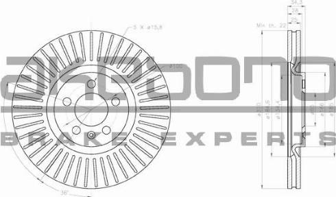 Akebono BN-0663E - Спирачен диск vvparts.bg