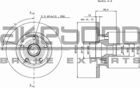 Akebono BN-0662 - Спирачен диск vvparts.bg