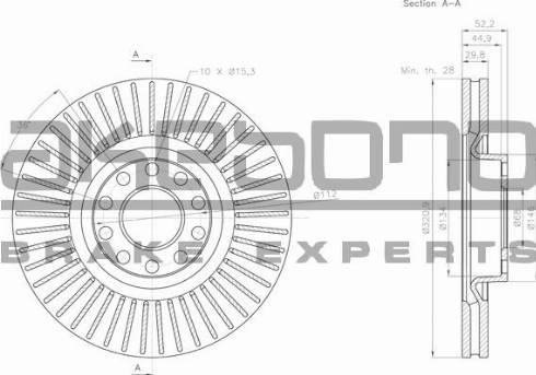 Akebono BN-0602E - Спирачен диск vvparts.bg