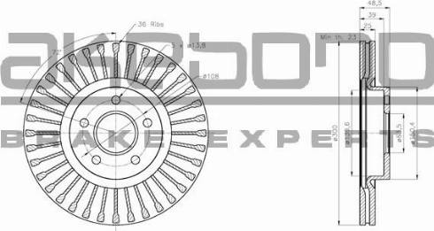 Akebono BN-0610 - Спирачен диск vvparts.bg