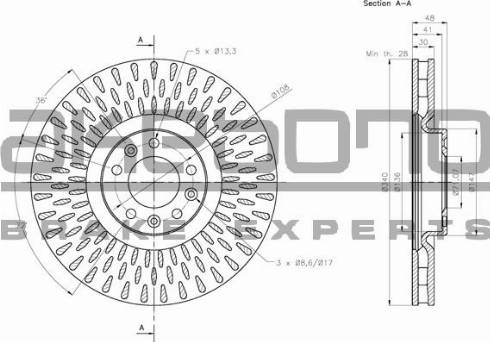 Akebono BN-0611 - Спирачен диск vvparts.bg