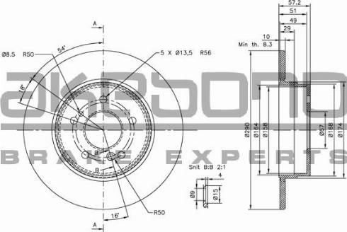 Akebono BN-0636 - Спирачен диск vvparts.bg