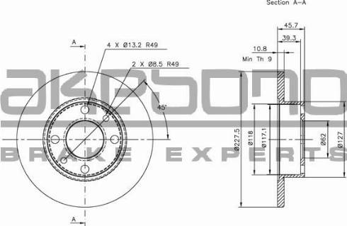 Akebono BN-0624 - Спирачен диск vvparts.bg